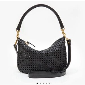 Clare V Petit Moyen Black Rattan